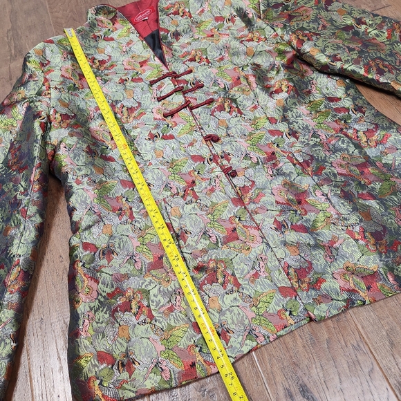 SILVER DRAGON Asian silk brocade jacket - Picture 13 of 14
